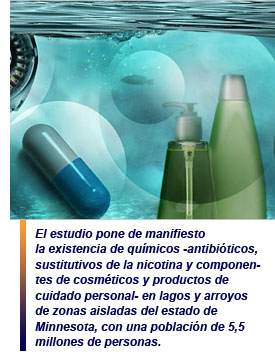 Componentes cosméticos en vías fluviales de Minnesota